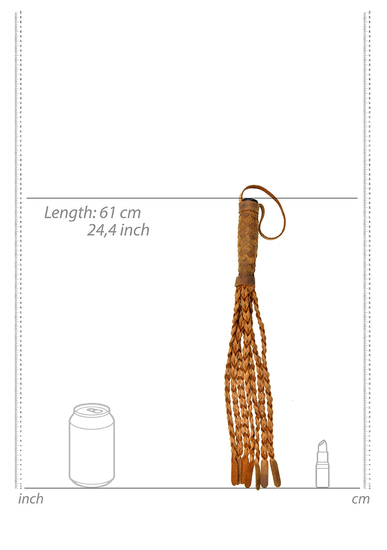 Braided 15 Tails With 6 Handle - Italian Leather