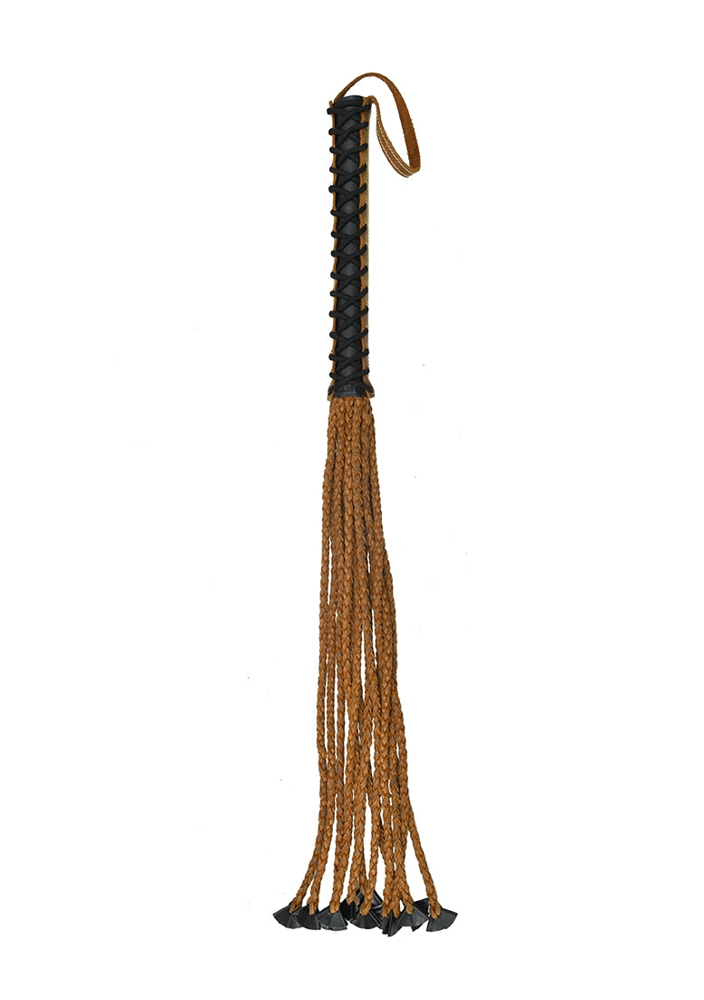 Braided 22 Tails With 12 Handle - Italian Leather