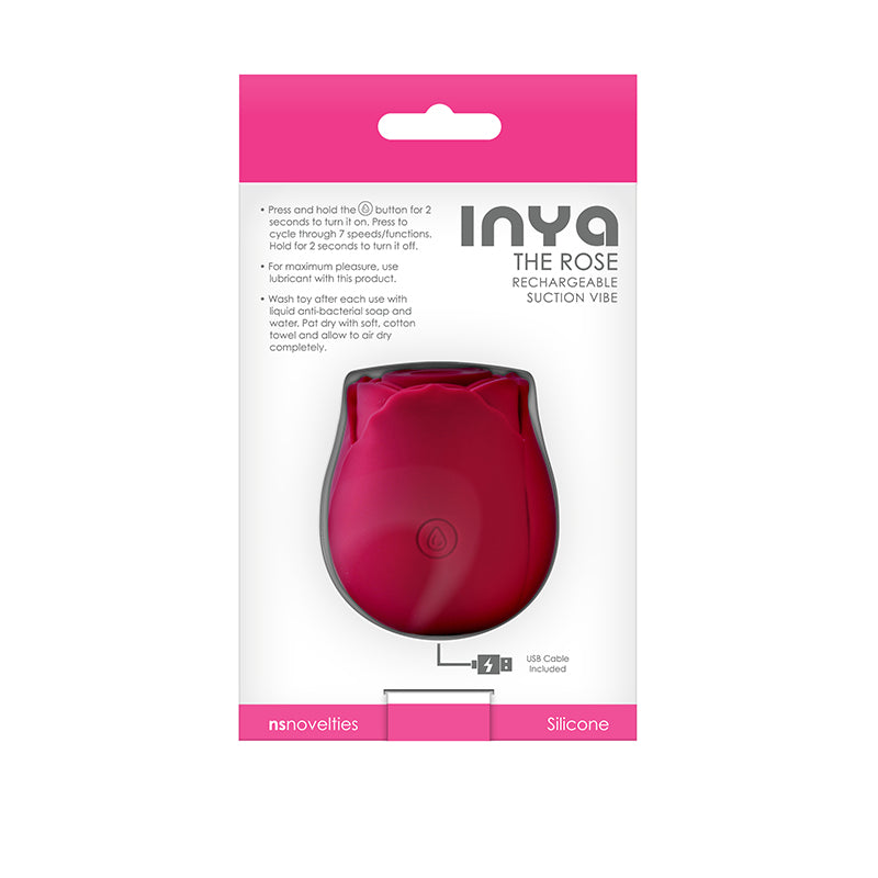 INYA The Rose Silicone Suction Rechargeable Vibrator - Red