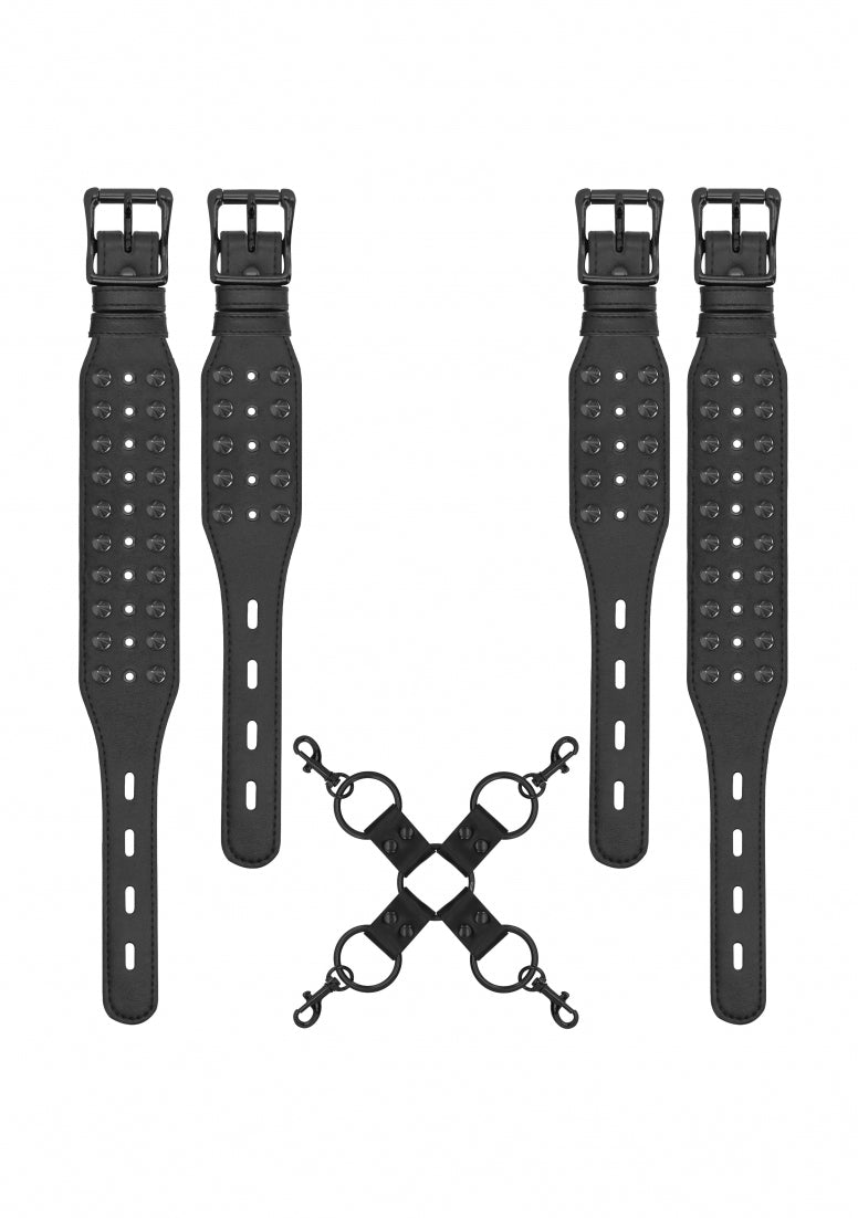 Ouch! Skulls And Bones - Hogtie With Spikes - Black