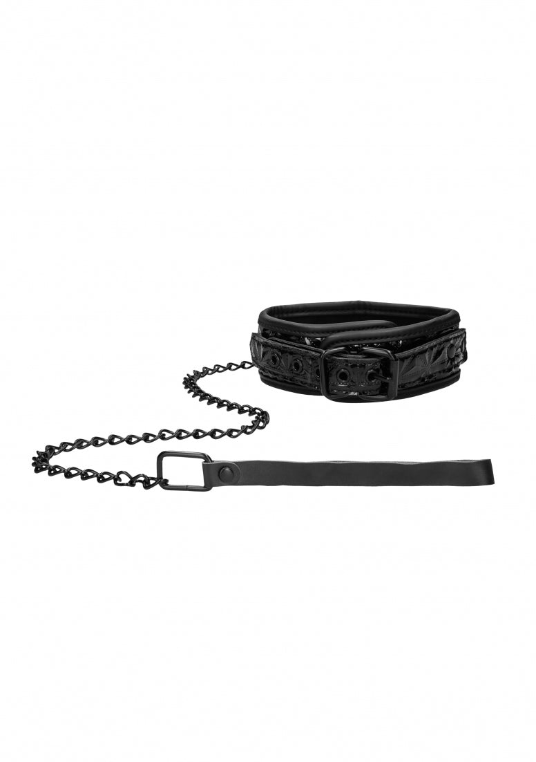 Luxury Collar With Leash - Black