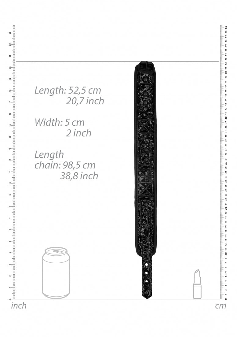 Luxury Collar With Leash - Black