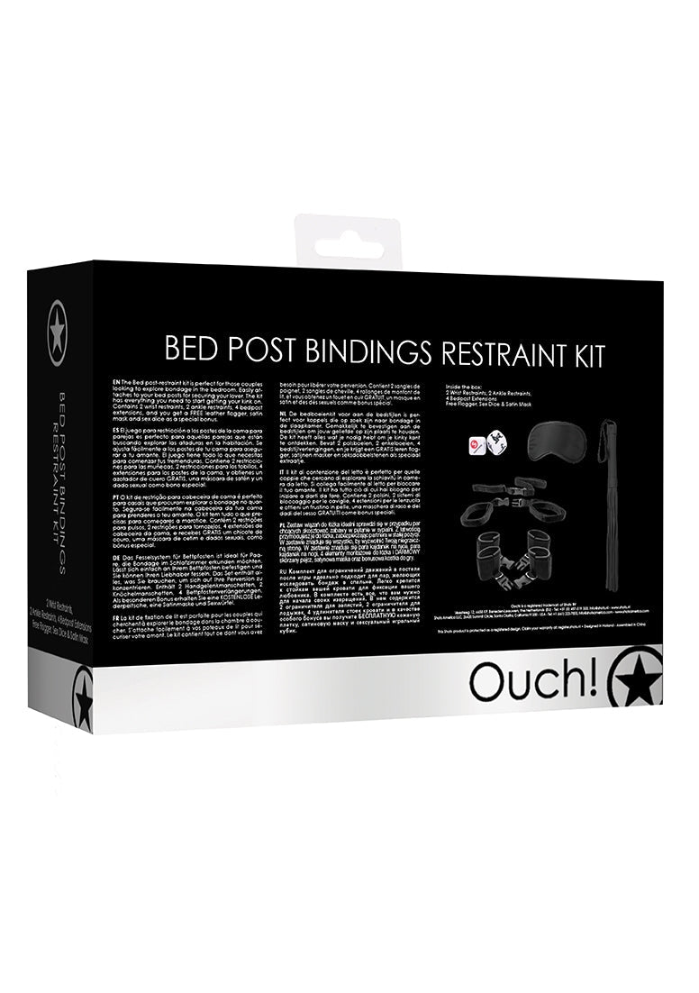 Bed Post Bindings Restraing Kit - Black