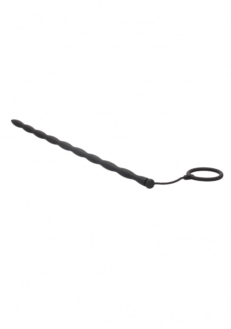 Silicone Plug & Cock Ring Set - Urethral Sounding - Black
