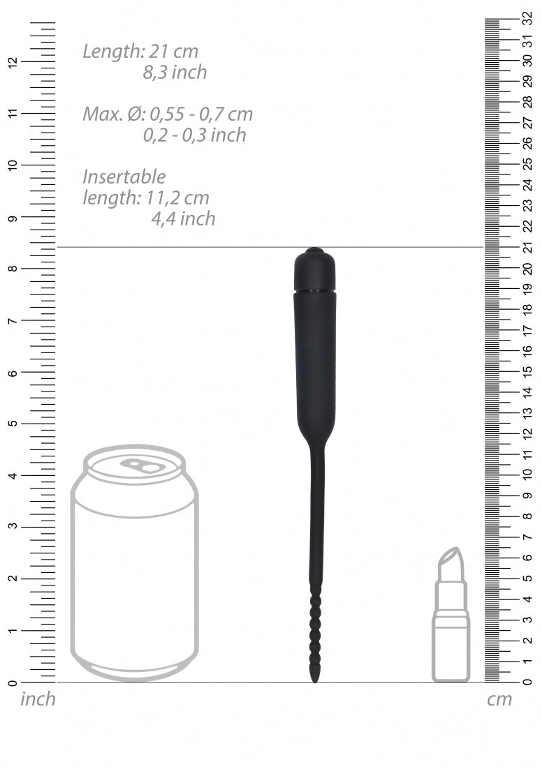 Silicone Vibrating Bullet Plug With Beaded Tip - Urethral Sounding