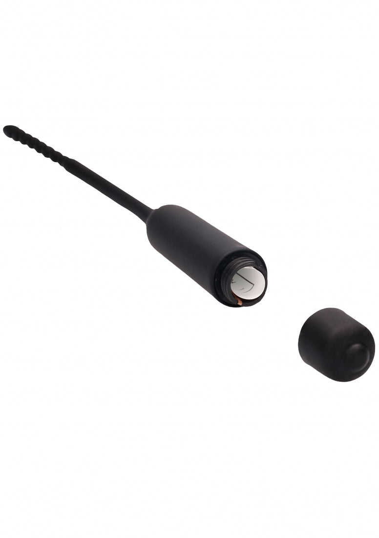 Silicone Vibrating Bullet Plug With Beaded Tip - Urethral Sounding