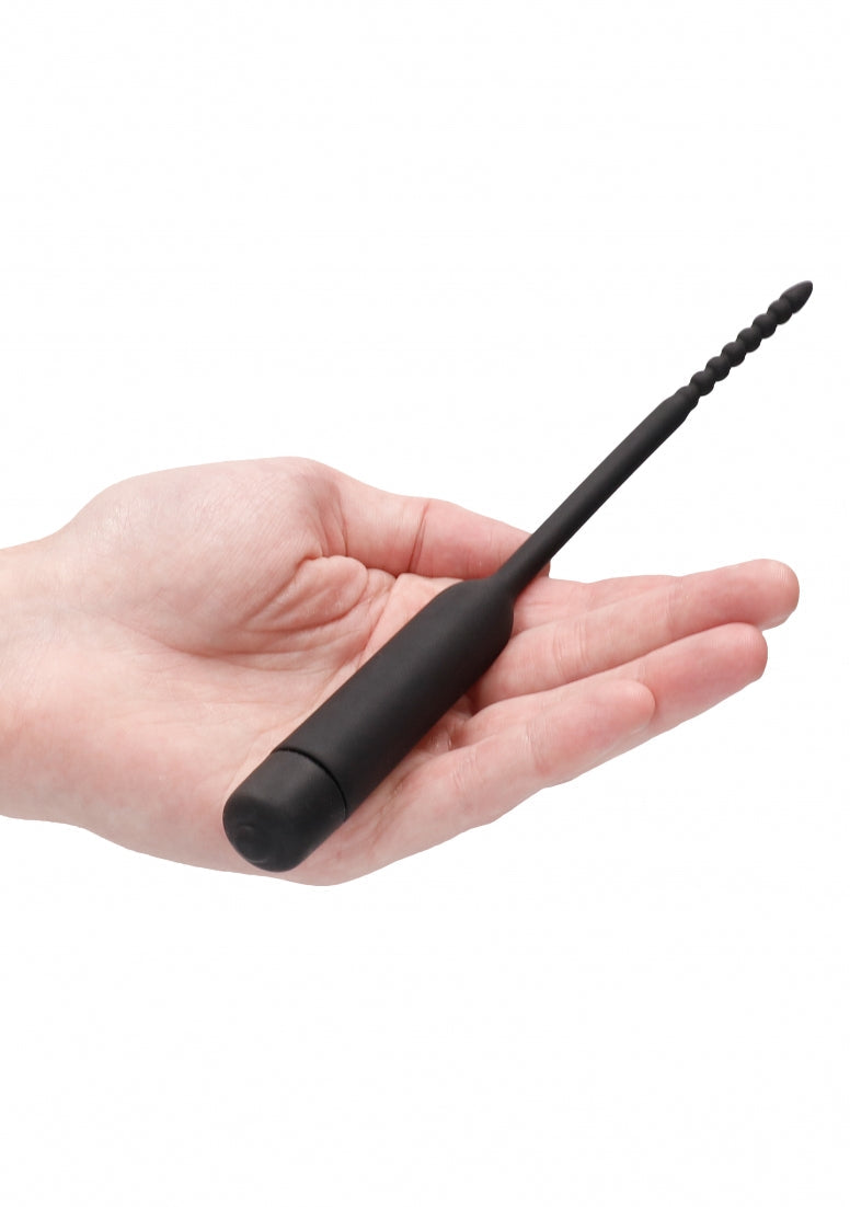 Silicone Vibrating Bullet Plug With Beaded Tip - Urethral Sounding