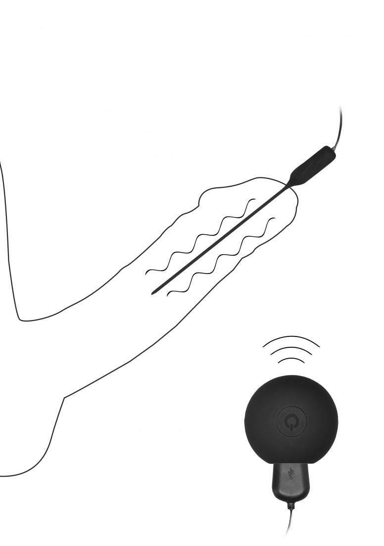 Silicone Rechargeable Vibrating Plug Remote Controlled - Urethral Sounding