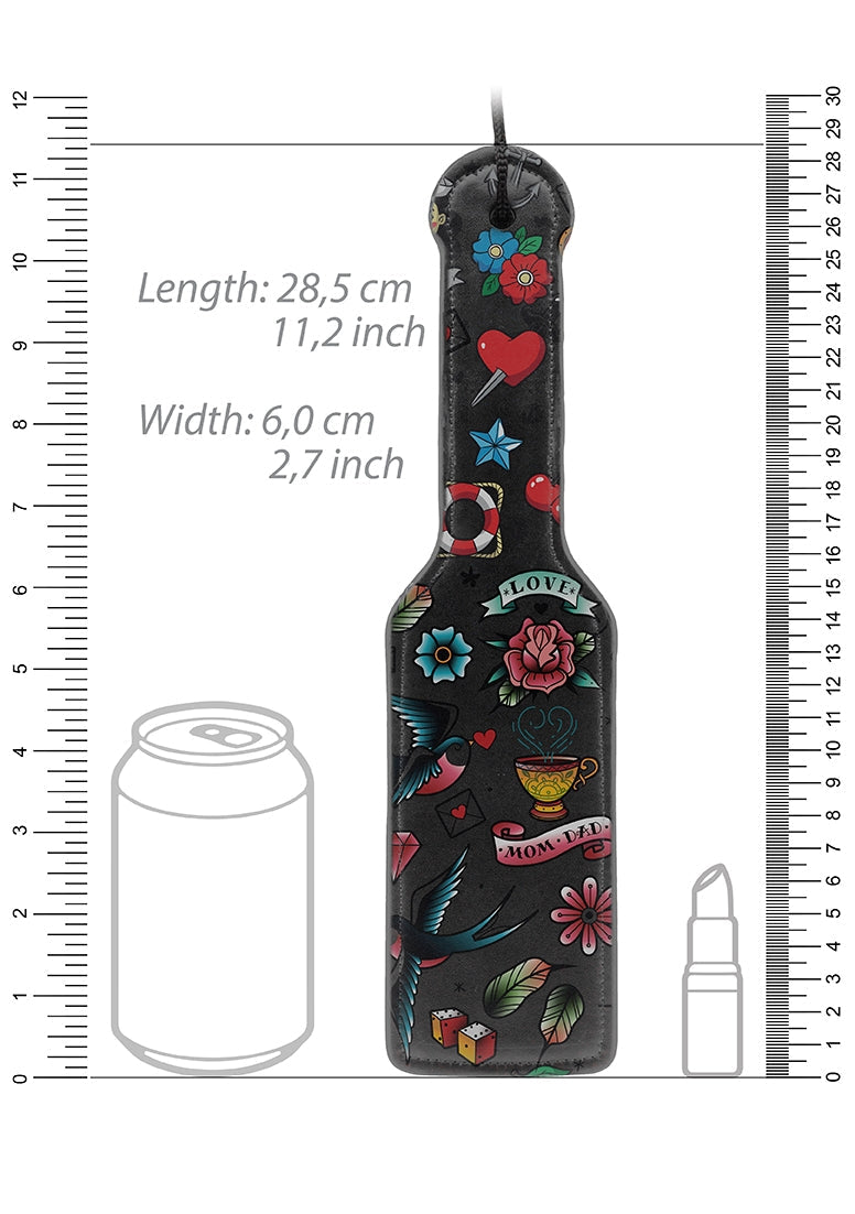 Printed Paddle - Old School Tattoo Style - Black