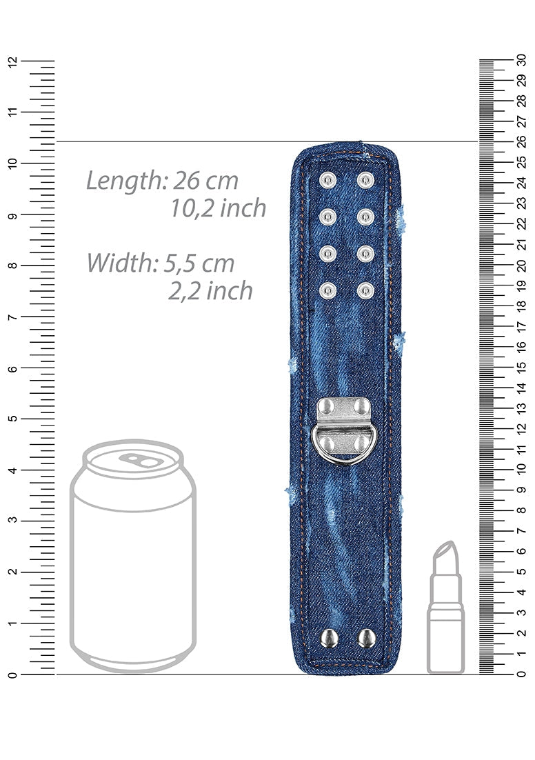 Denim Handcuffs - Roughend Denim Style - Blue