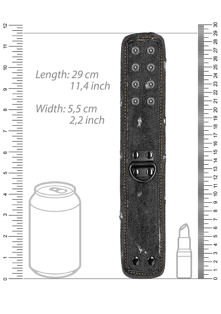 Denim Ankle Cuffs - Roughend Denim Style - Black