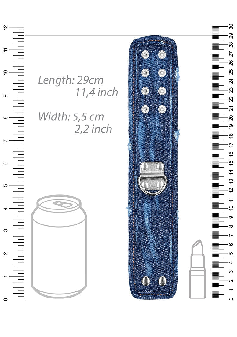 Denim Ankle Cuffs - Roughend Denim Style - Blue