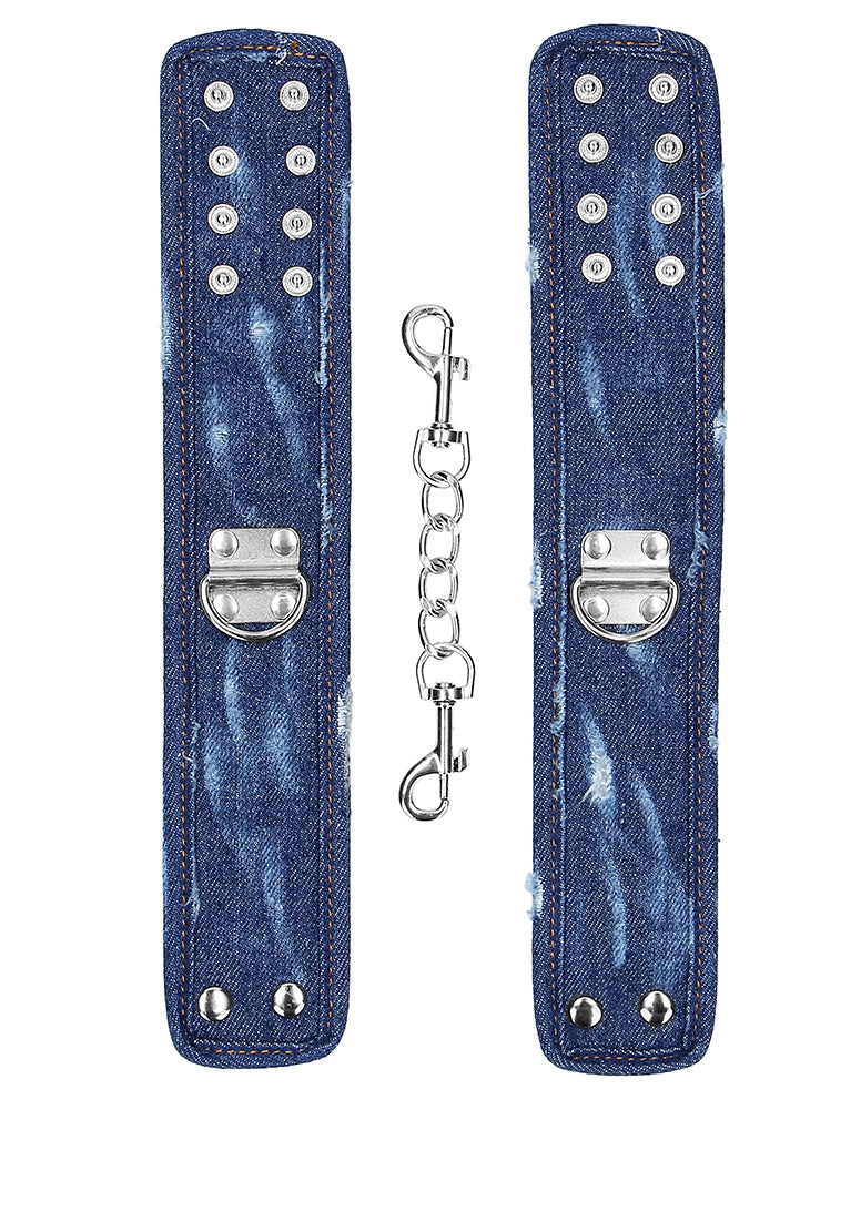 Denim Ankle Cuffs - Roughend Denim Style - Blue