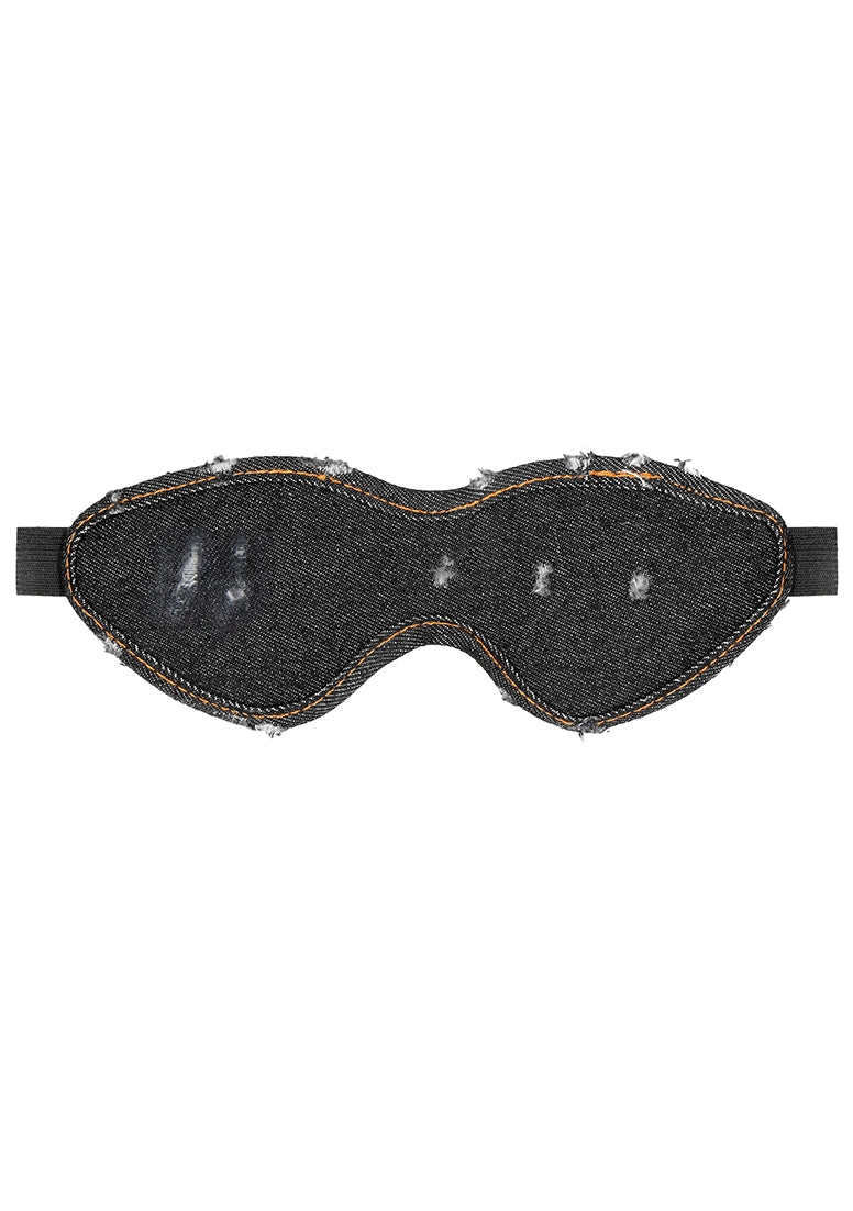 Denim Eye Mask - Roughend Denim Style - Black