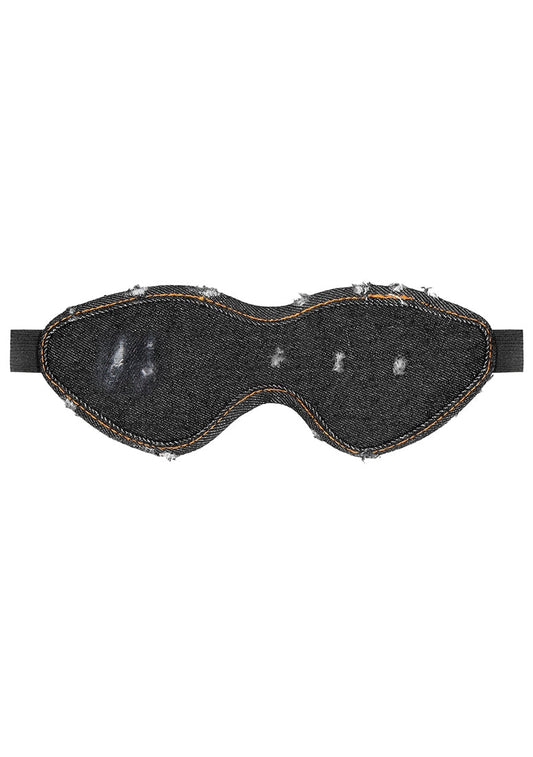Denim Eye Mask - Roughend Denim Style - Black
