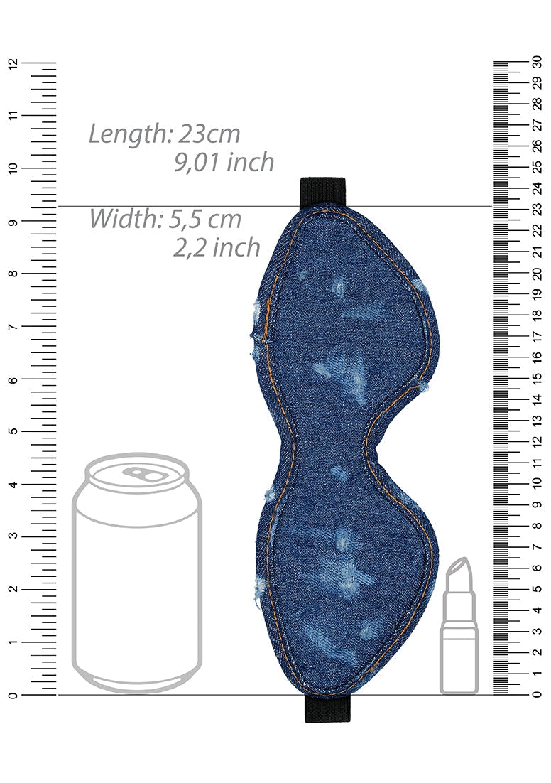 Denim Eye Mask - Roughend Denim Style - Blue