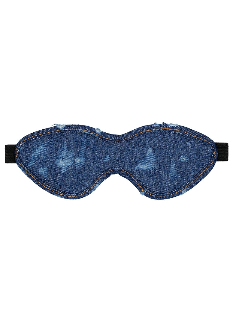 Denim Eye Mask - Roughend Denim Style - Blue