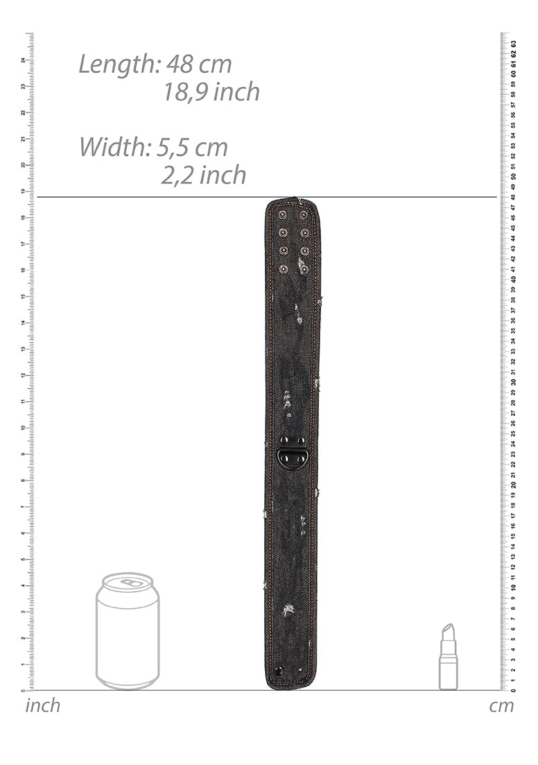 Denim Collar - With Leash - Roughend Denim Style - Black