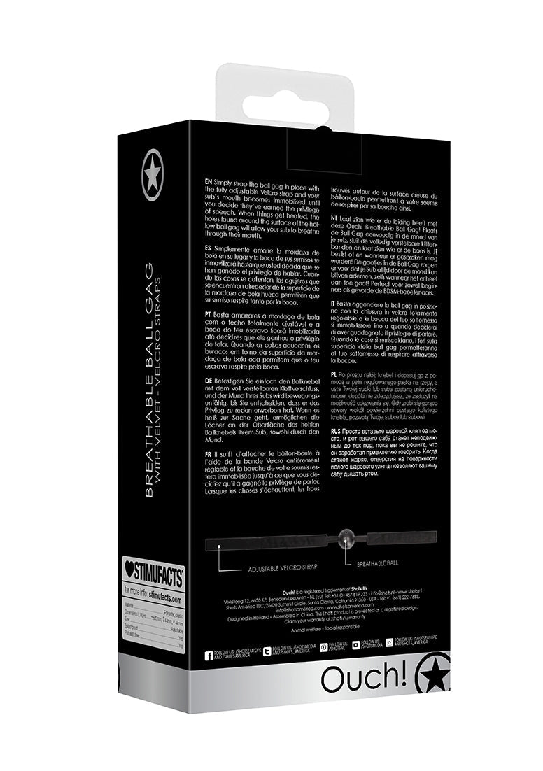 Velvet & Velcro Adjustable Breathable Gag