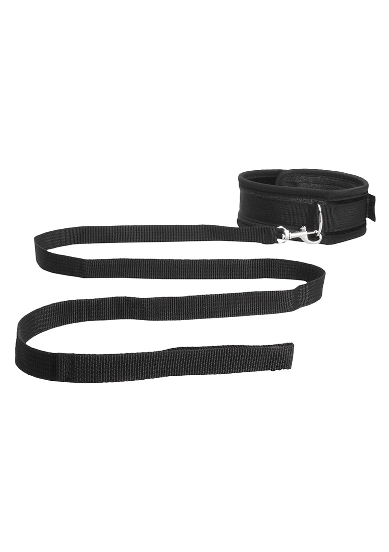 Velvet & Velcro Adjustable Collar With Leash