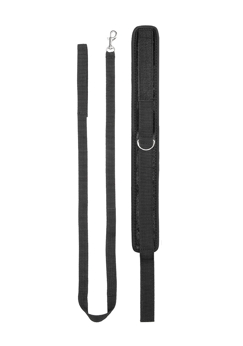 Velvet & Velcro Adjustable Collar With Leash