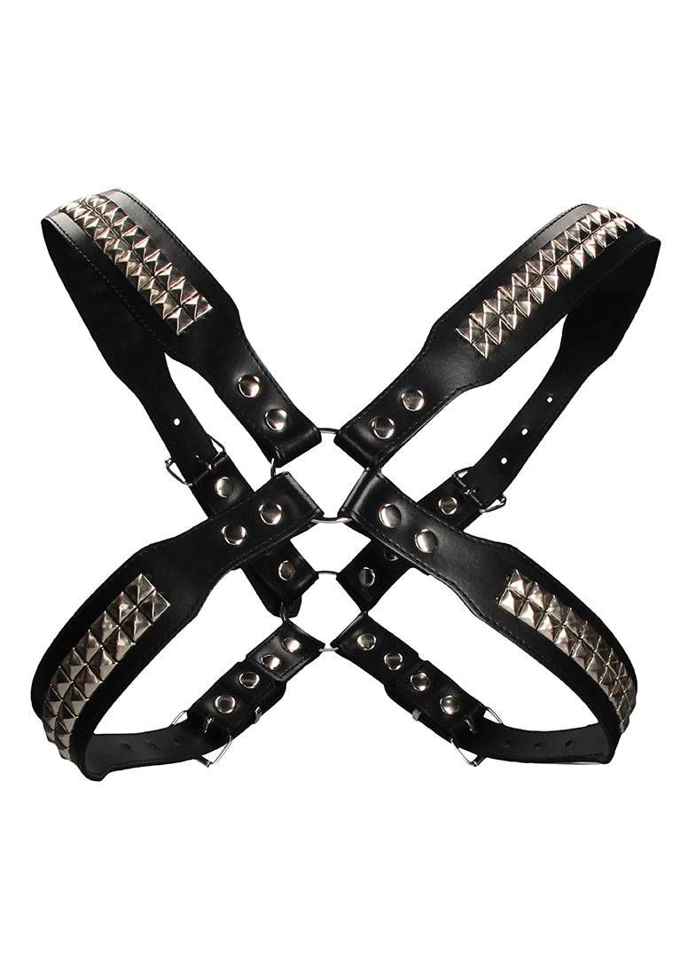 Men's Pyramid Stud Body Harness - One Size - Black