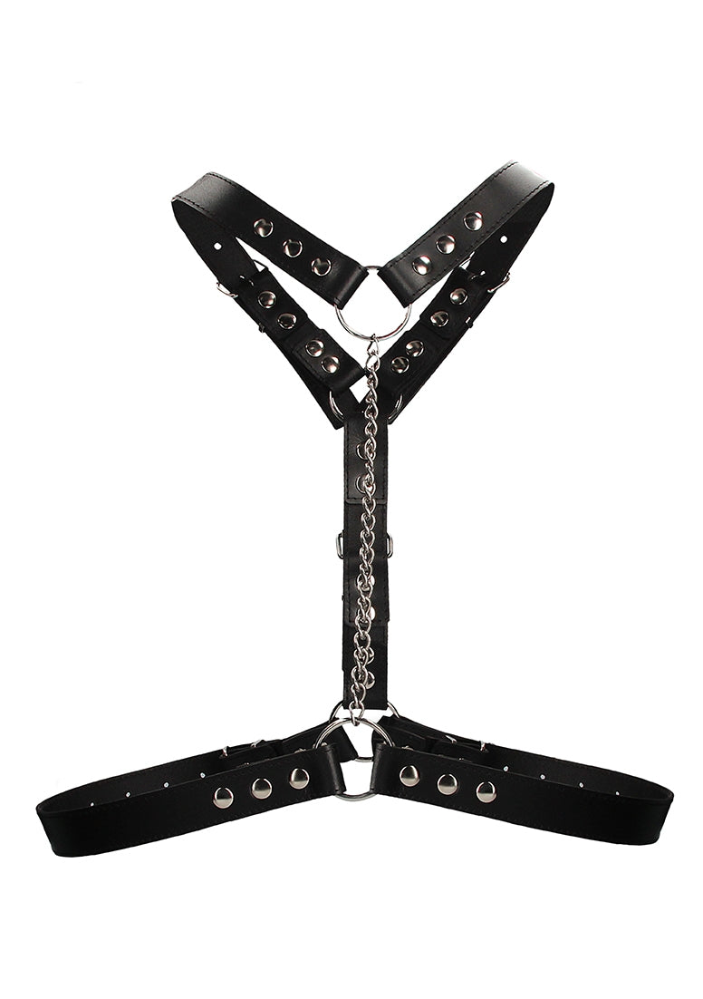 Twisted Bit Black Leather Harness - One Size - Black