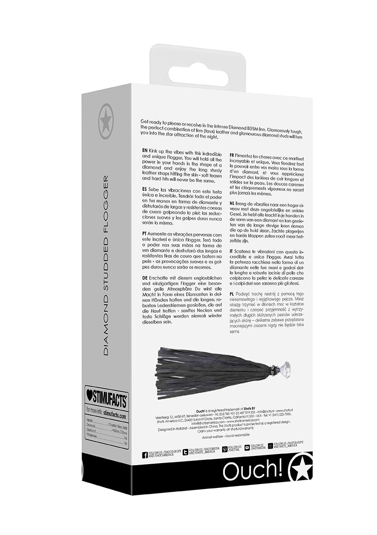 Diamond Studded Whip - Black