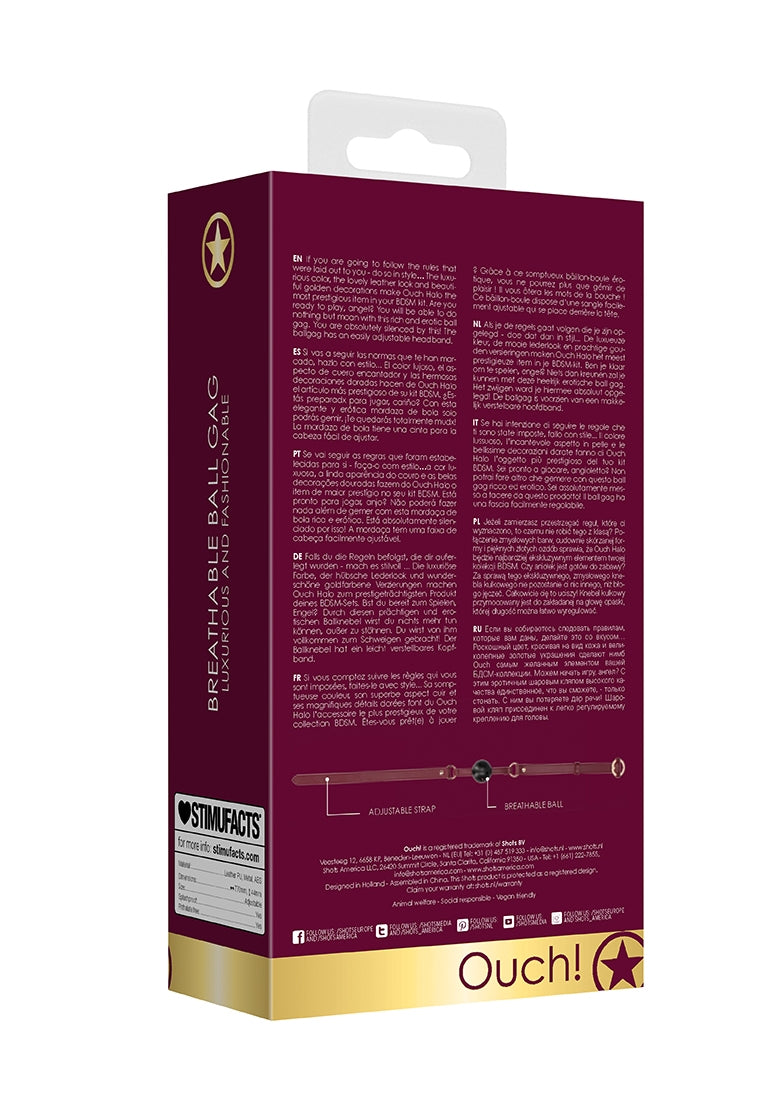 Ouch Halo - Breathable Ball Gag - Burgundy
