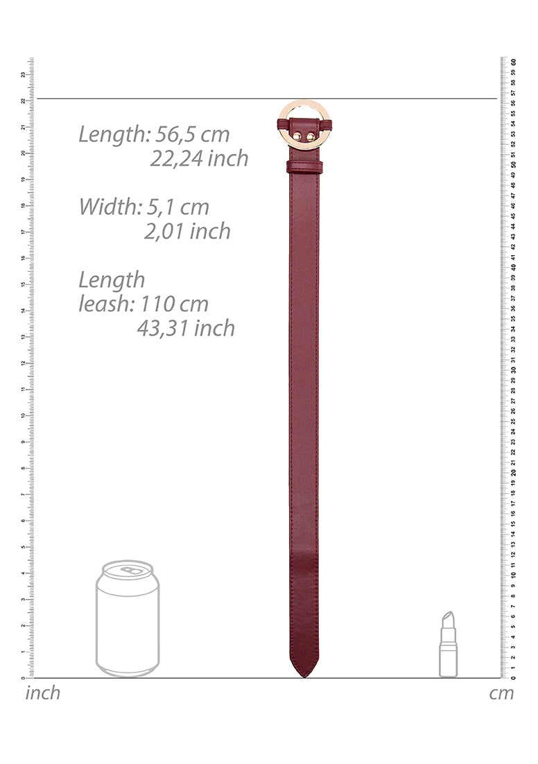 Ouch Halo - Collar With Leash - Burgundy