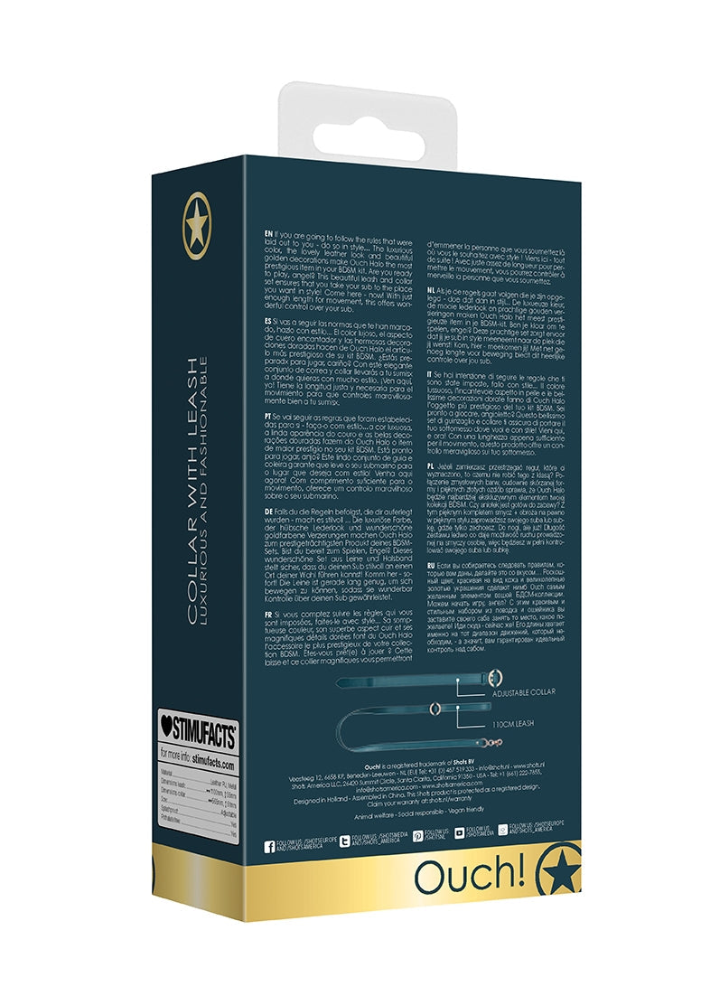 Ouch Halo - Collar With Leash - Green