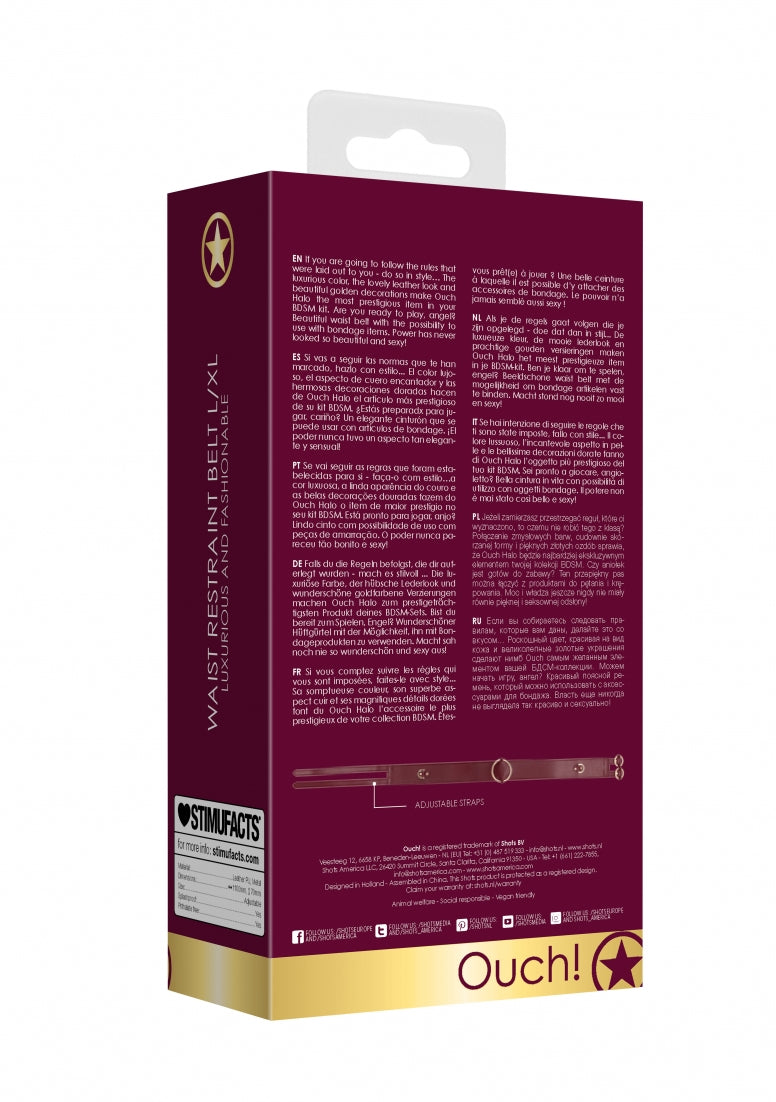 Ouch Halo - Waist Belt L/xl- Burgundy