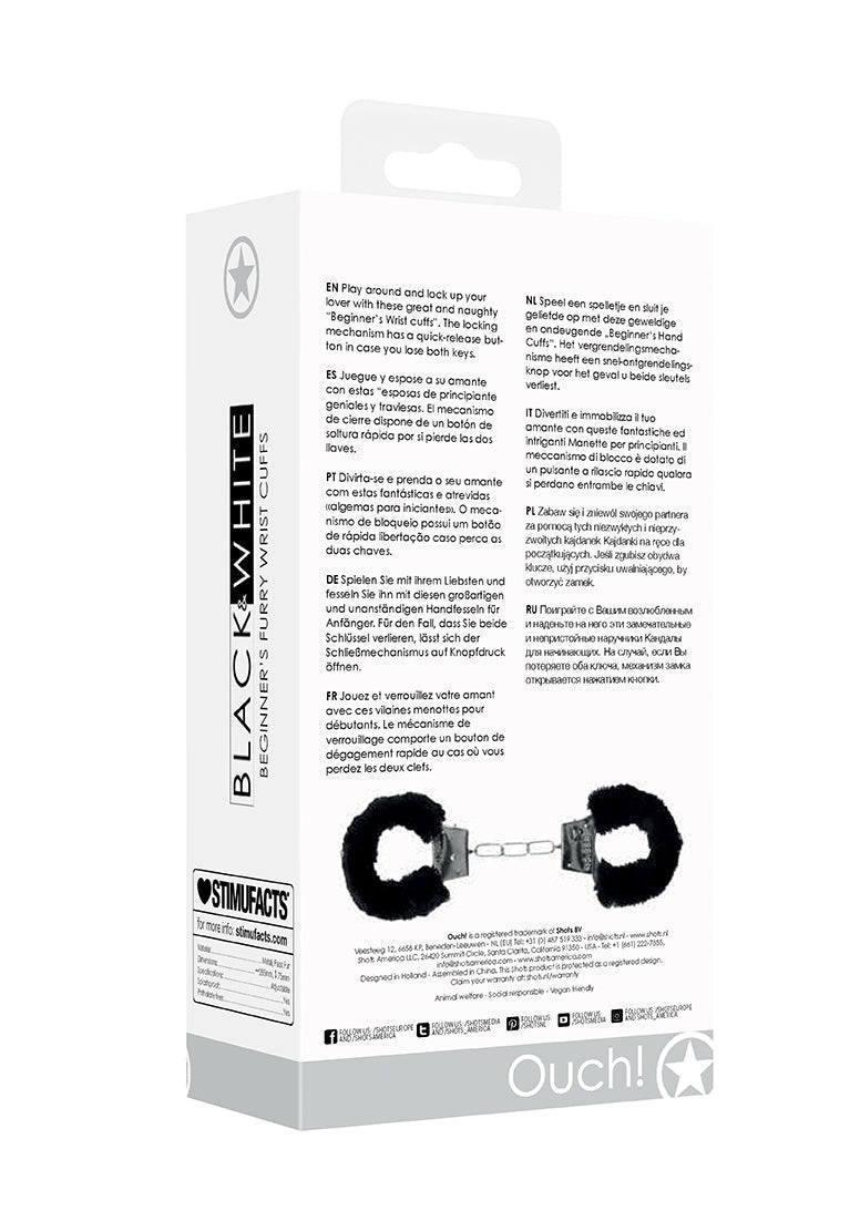 Pleasure Furry Hand Cuffs - With Quick-release Button