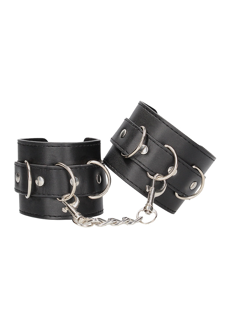 Bonded Leather Hand Or Ankle Cuffs - With Adjustable Straps