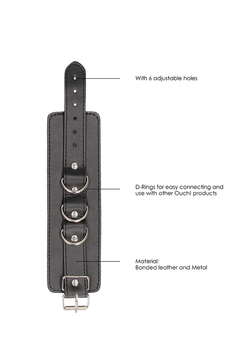 Bonded Leather Hand Or Ankle Cuffs - With Adjustable Straps