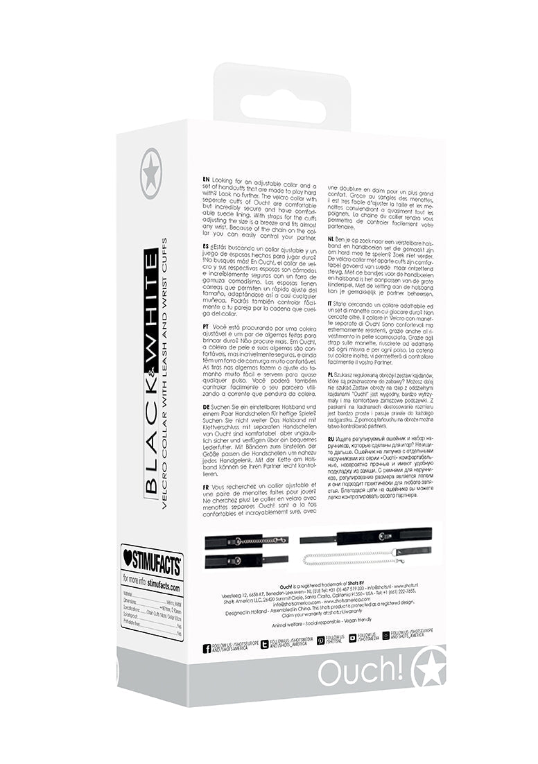 Velcro Collar With Leash And Hand Cuffs - With Adjustable Straps