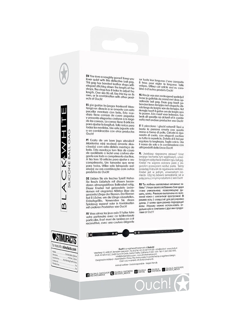 Silicone Ball Gag - With Adjustable Bonded Leather Straps