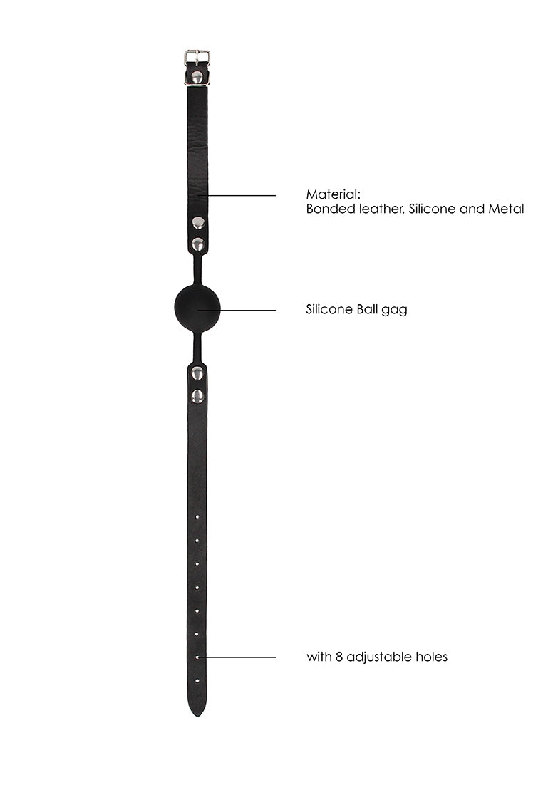 Silicone Ball Gag - With Adjustable Bonded Leather Straps