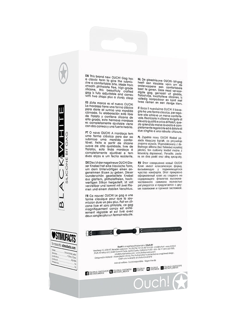 Silicone Bit Gag - With Adjustable Bonded Leather Straps