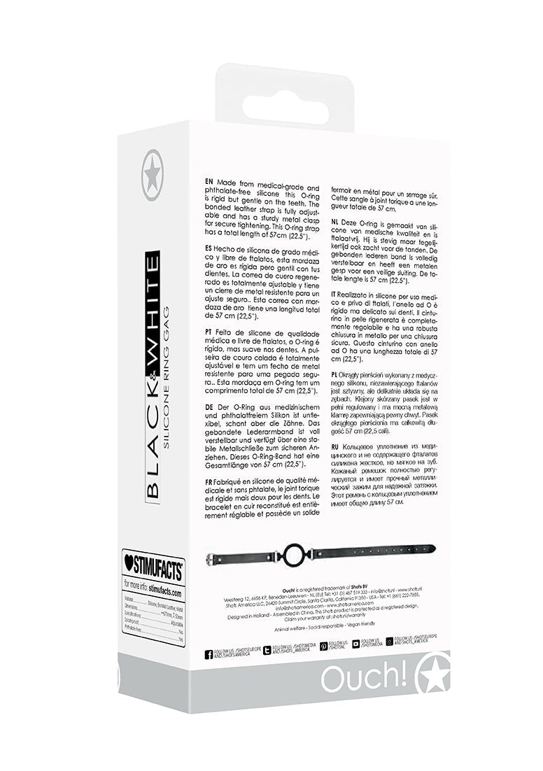 Silicone Ring Gag - With Adjustable Bonded Leather Straps