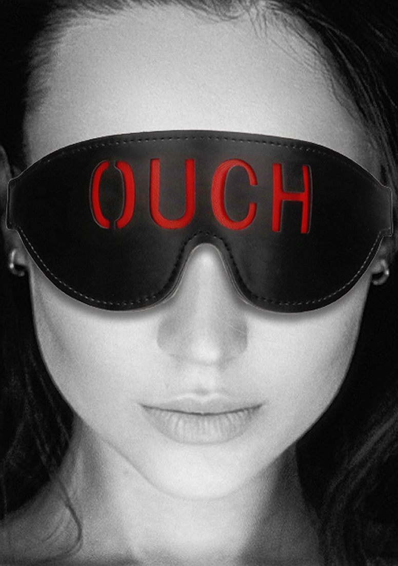 Bonded Leather Eye-mask "ouch" - With Elastic Straps