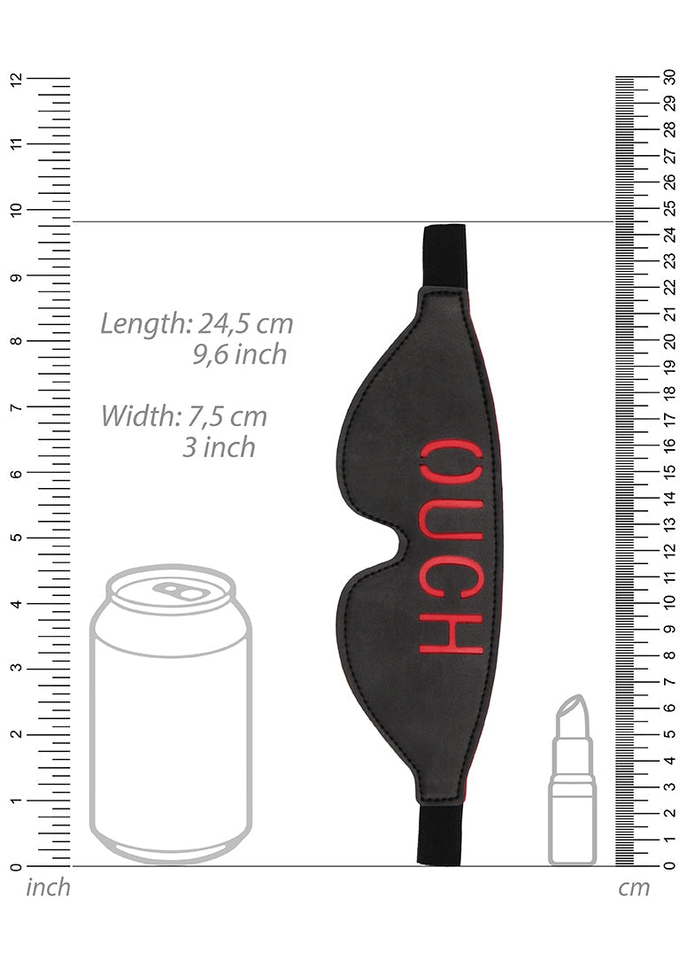 Bonded Leather Eye-mask "ouch" - With Elastic Straps