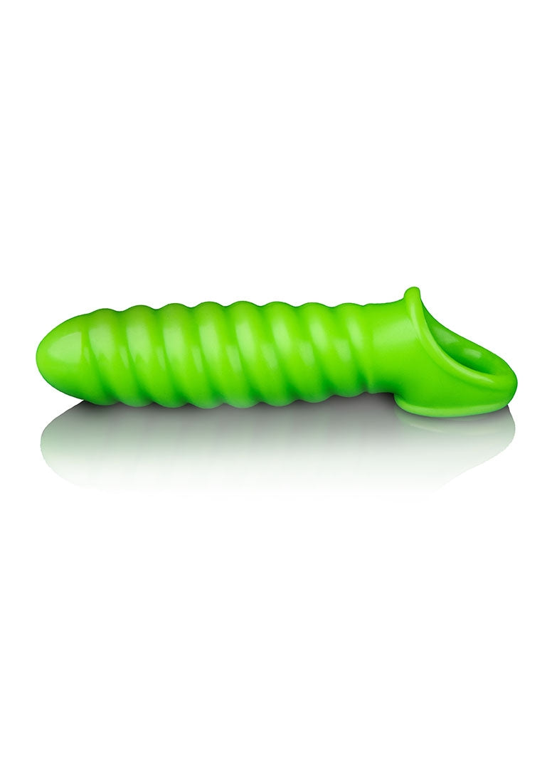 Swirl Stretchy Penis Sleeve - Glow In The Dark