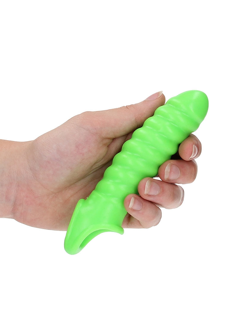 Swirl Stretchy Penis Sleeve - Glow In The Dark