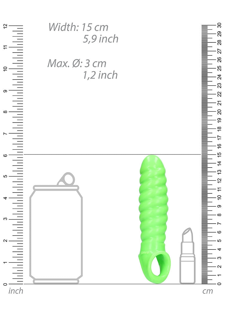 Swirl Stretchy Penis Sleeve - Glow In The Dark