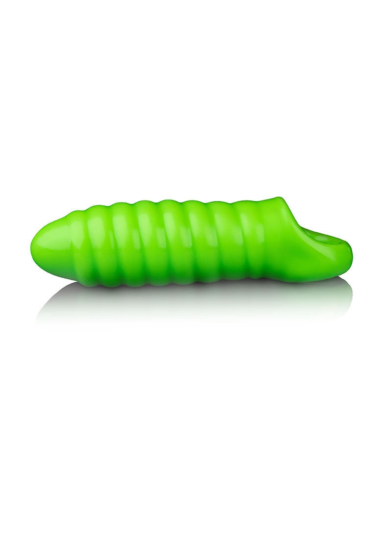 Swirl Thick Stretchy Penis Sleeve - Glow In The Dark