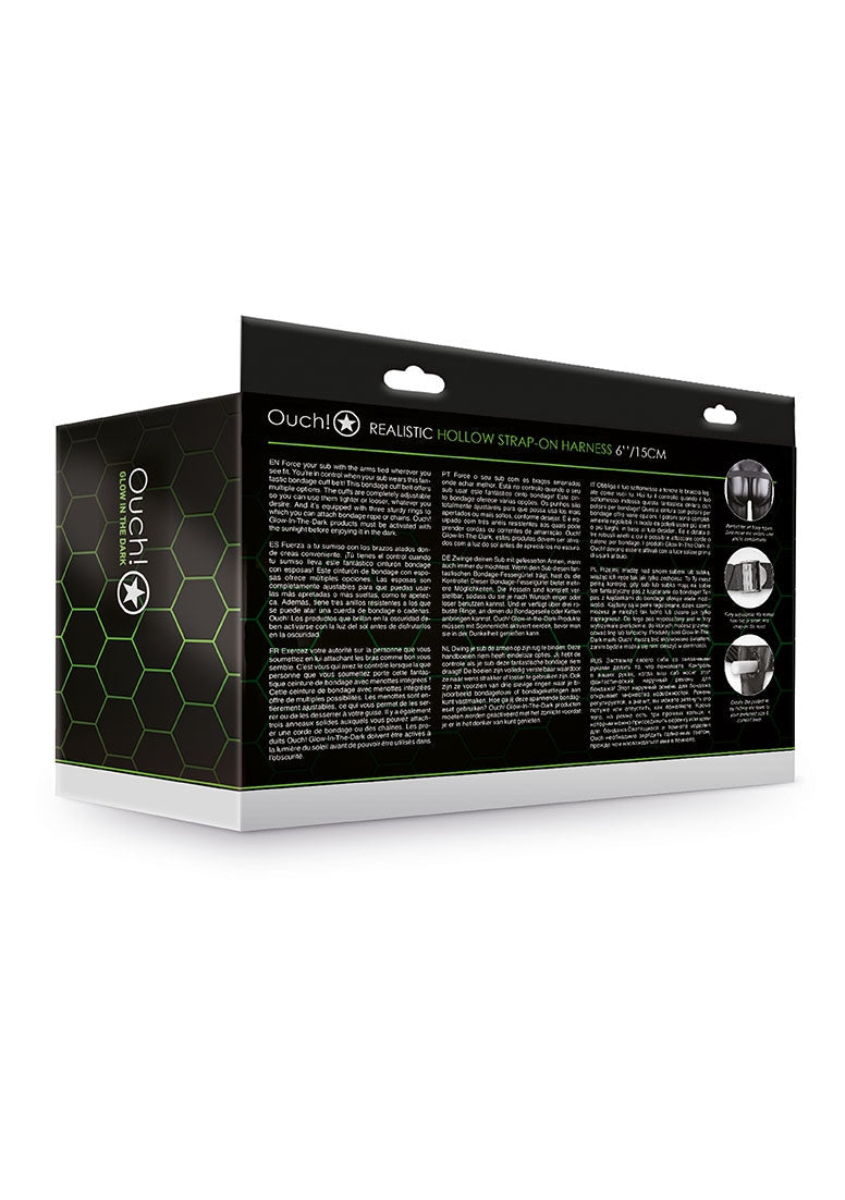 Realistic 7'' Strap-on Harness - Glow In The Dark