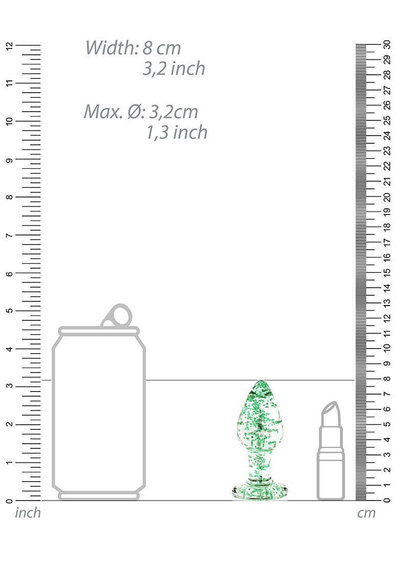 Glass Butt Plug - Glow In The Dark - Medium