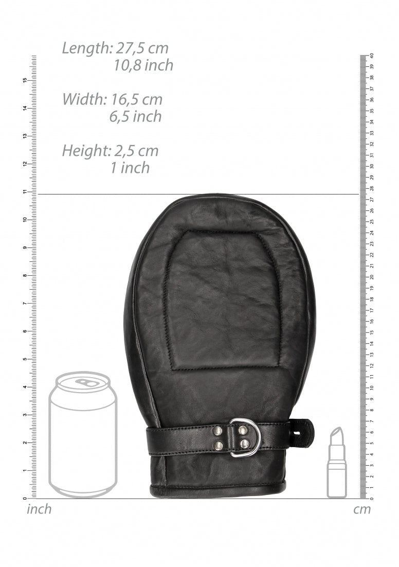 Bondage Mittens Padded With Metal Teeth - Black