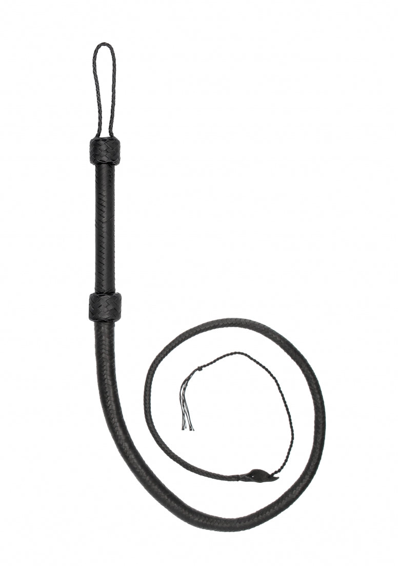 Real Leather Bullwhip - Black